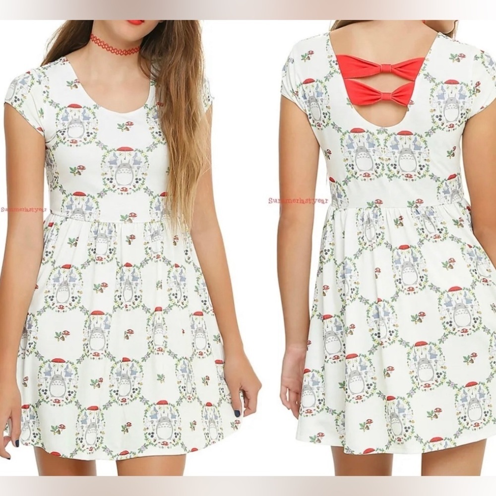 Totoro by Studio Ghibli Garden Bow Dress Size Small In Excellent Condition - Picture 3 of 7